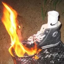 Converse Chucks burn